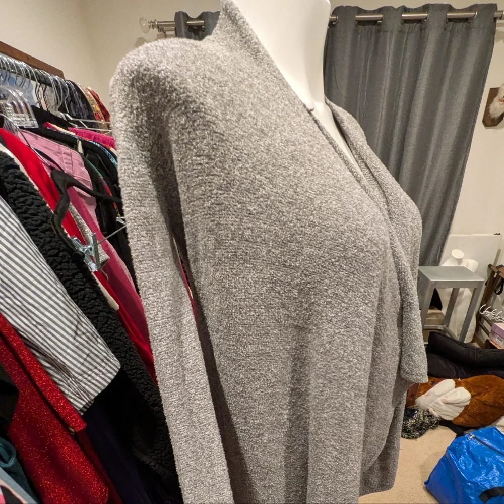 Barefoot Dreams Heather Gray Open Front Cardigan - S/M